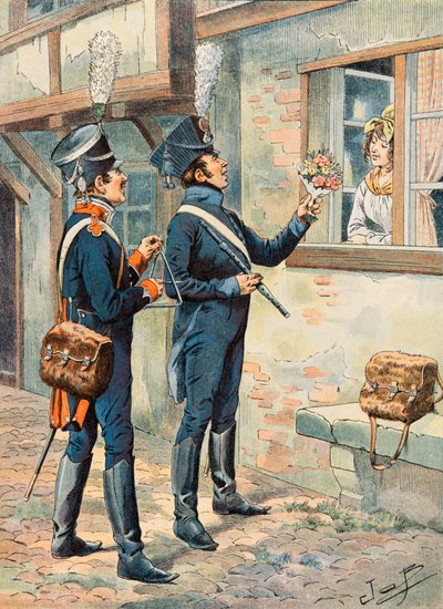Jacques Marie Gaston Onfroy de Breville dit JOB (1858-1931) - Výstroj francouzských jednotek všech dob: Hudebníci lehké pěchoty za Prvního císařství, soukromá sbírka od pseudonym for Onfray de Breville Jacques Job