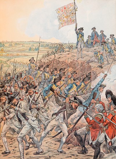 Jacques Marie Gaston Onfroy de Breville dit JOB (1858-1931) - Francouzi během bitvy o Yorktown v říjnu 1781 během války za nezávislost, soukromá sbírka od pseudonym for Onfray de Breville Jacques Job