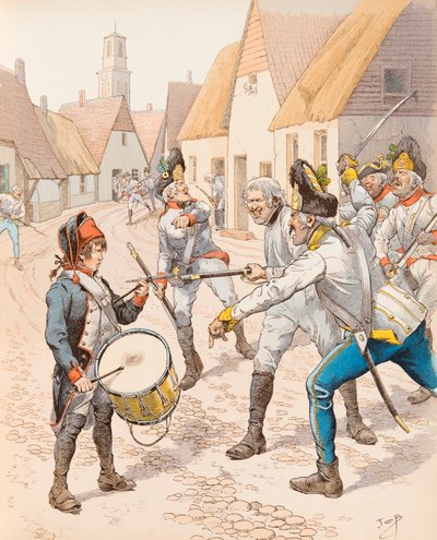 Jacques Marie Gaston Onfroy de Breville dit JOB (1858-1931) - Malý buben Wattignies v roce 1793 (Drum Stroh (Strauh) padl během bitvy pod údery Rakušanů), Soukromá sbírka od pseudonym for Onfray de Breville Jacques Job