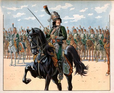 Joachim Murat (1767-1815), poté plukovník během italského tažení. Rytina Jacques Marie Gaston Onfray de Breville dit Job (1858-1931) od pseudonym for Onfray de Breville Jacques Job