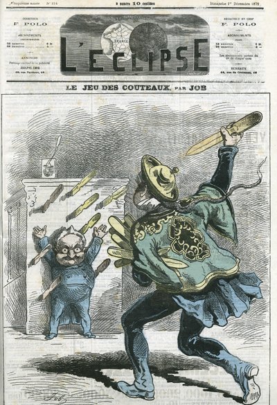 Le jeux des knives, Adolphe Thiers (1797-1877), francouzský historik a státník. Obálka v „“L