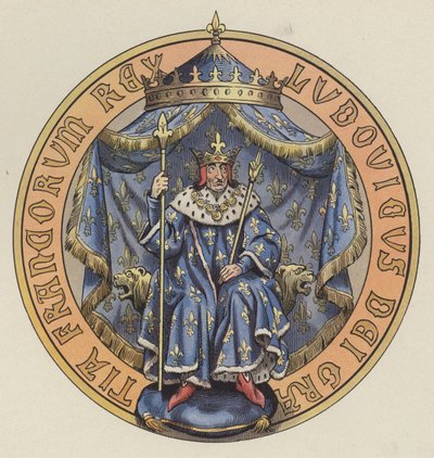 Ludvík XI., král Francie (barva litho) od pseudonym for Onfray de Breville Jacques Job
