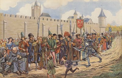 Ludvík XI. zvedl armádu z občanů Paříže (barva litho) od pseudonym for Onfray de Breville Jacques Job