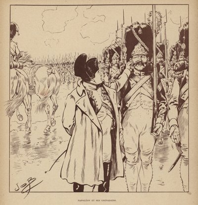 Napoleon a jeho granátníci (litho) od pseudonym for Onfray de Breville Jacques Job