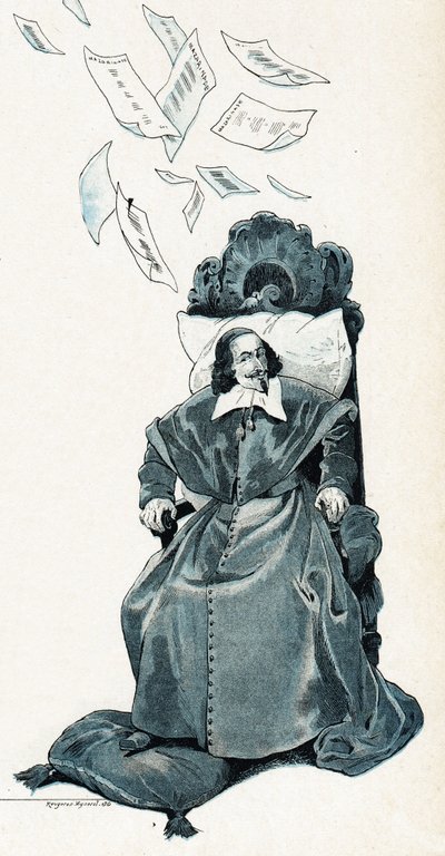 Portrét kardinála Julese Mazarina (Giulio Raimondo Mazzarino nebo Mazarino od pseudonym for Onfray de Breville Jacques Job
