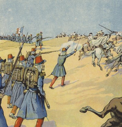 Francouzské dobytí Alžírska (barva litho) od pseudonym for Onfray de Breville Jacques Job
