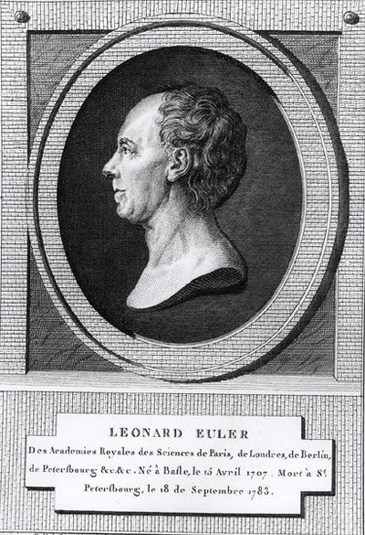 Portrét Leonarda Eulera (1707-83) (rytina) (černobílá fotografie) od the Younger Dupin