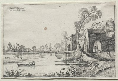 Krajina s řekou a vrátnicí, 1614. od van de Velde Esaias