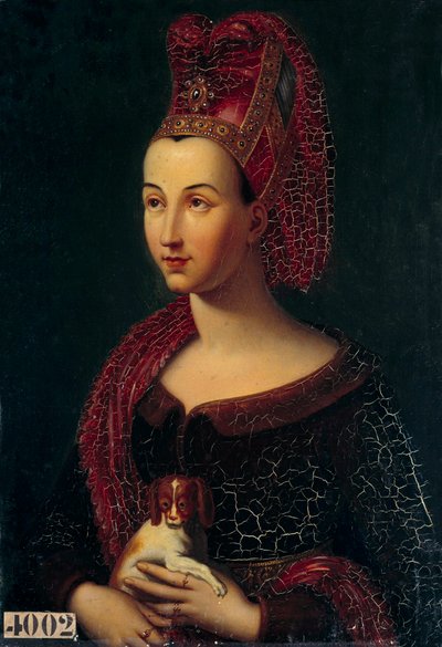 Portrét Markéty Flanderské, vévodkyně Burgundské (1350-1405) - V čele s liripionem - Obraz Vincenta Nicolase Raverata (1801-1865) (ex.fr.) 19. století Sun. 0,43x0,3m od vincent Nicolas Raverat
