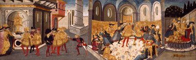 Atentát a pohřeb Julia Caesara od workshop of Apollonio di Giovanni