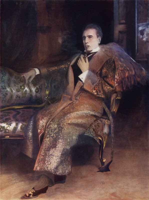 Pan William Gillette ve filmu Sherlock Holmes (barevné foto) od English Photographer