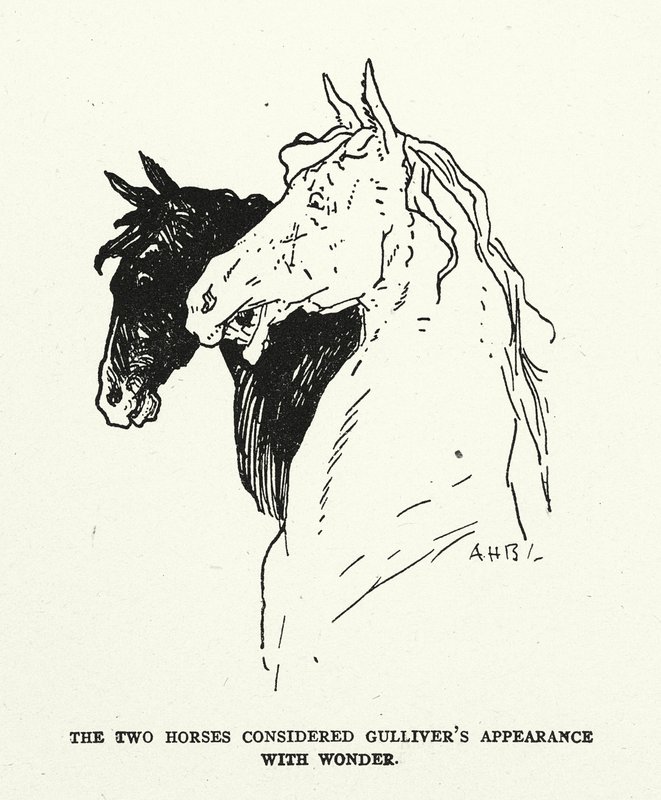 Ilustrace ke knize Gulliverovy cesty, Jonathan Swift (litografie) od (after) American School