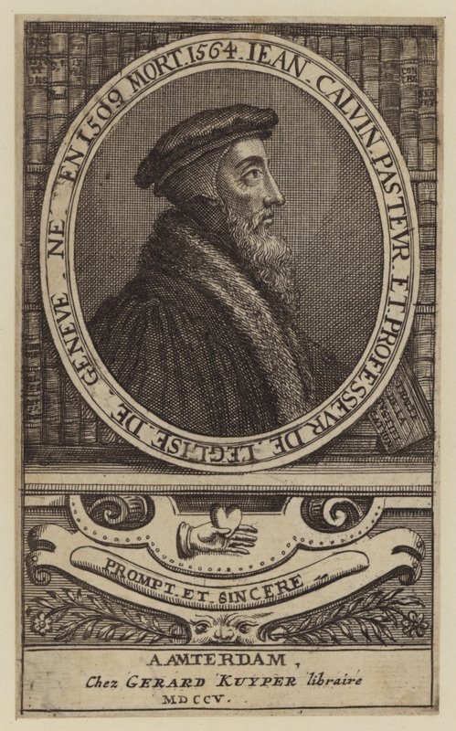 John Calvin, francouzský teolog a pastor protestantské reformace (rytina) od (after) Dutch School