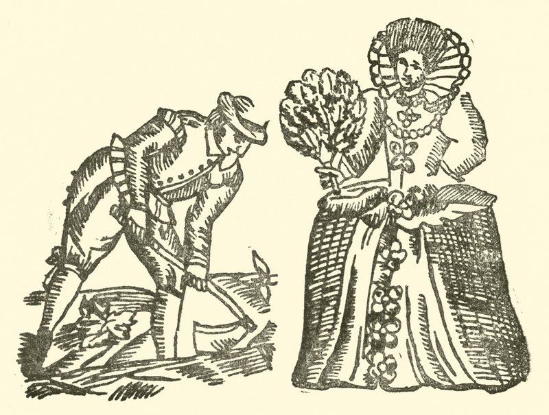 Ilustrace k The Roxburghe Ballads (dřevořez) od (after) English School