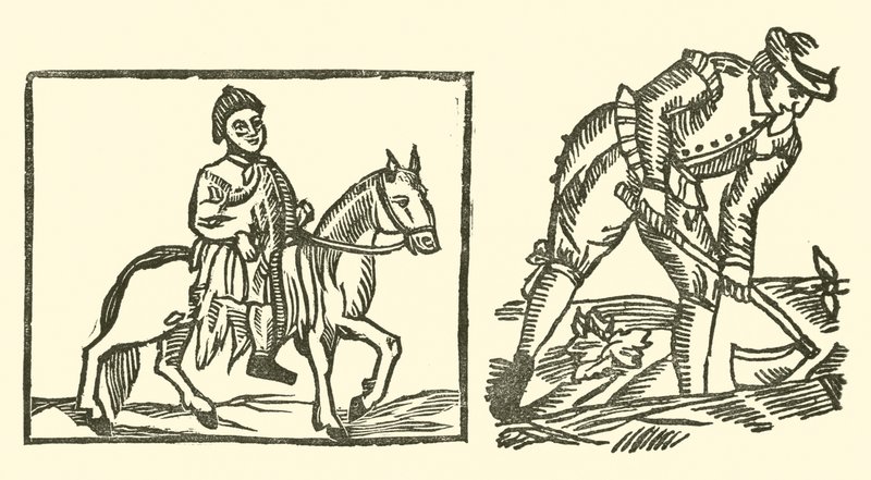 Ilustrace k The Roxburghe Ballads (dřevořez) od (after) English School