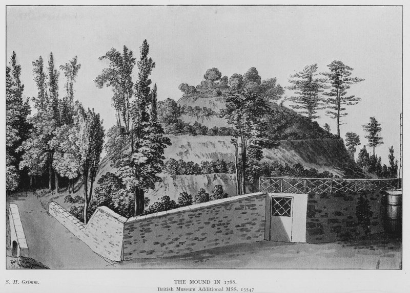 Marlborough, The Mound v roce 1788 (litho) od (after) English School