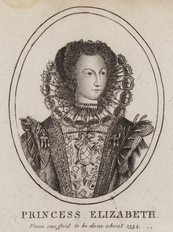 Princezna Alžběta, dcera krále Jindřicha VIII. a Anny Boleynové (rytina) od (after) English School