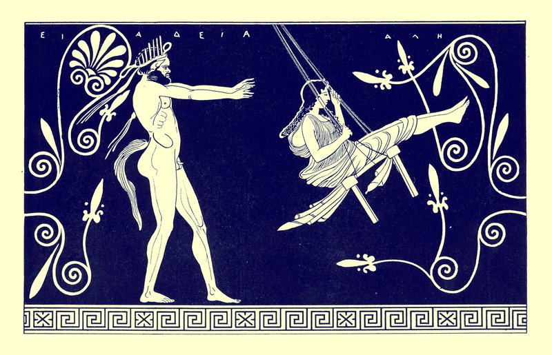 Tichá houpající se panna, ilustrace z „Greek Vase Paintings“ od J. E. Harrisona a D. S. MacColl, publikovaná v roce 1894 (digitálně vylepšený obrázek) od (after) English School