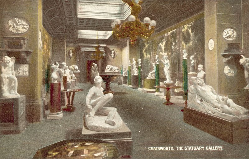Chatsworth, galerie soch (barevná fotografie) od (after) English photographer