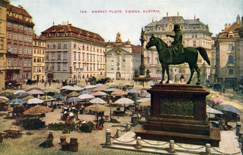 Market Place, Vídeň, Rakousko (barevné foto) od (after) English photographer