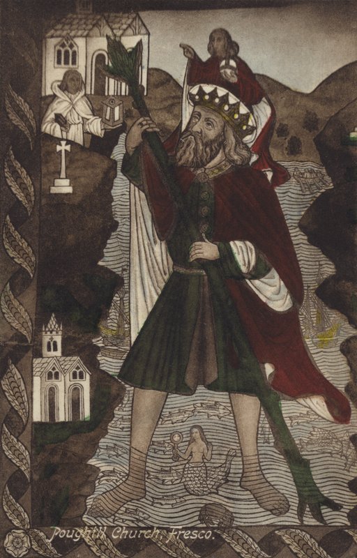 Poughill Church, Fresco (barevná fotografie) od (after) English photographer