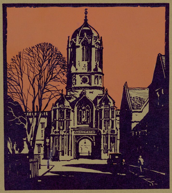 Tom Tower, Christ Church (dřevořez) od (after) English photographer