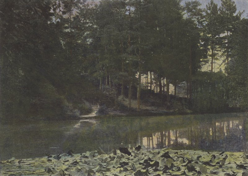 Bois de Boulogne, přehrada (barevné foto) od (after) French Photographer