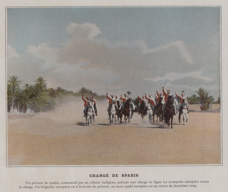 Charge of Spahis (barevné foto) od (after) French Photographer