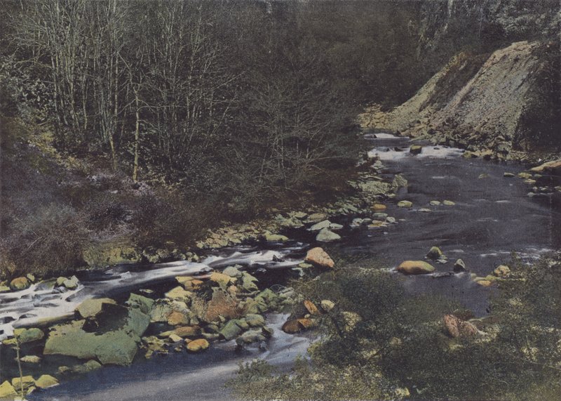 Gorges de la Cere poblíž Laval de Cere (barevné foto) od (after) French Photographer