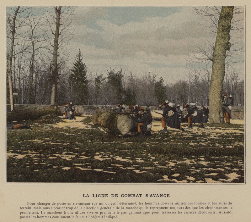 The Battle Line Advances (barevná fotografie) od (after) French Photographer