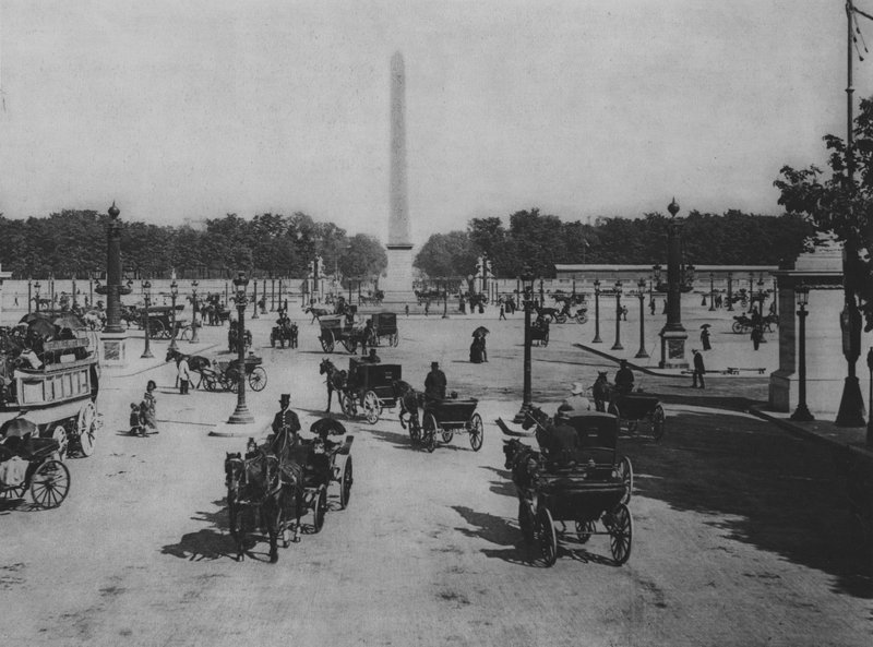 Place de la Concorde (černobílá fotografie) od (after) French Photographer