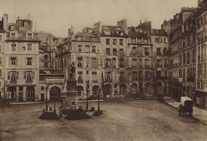Place Dauphine, část zbořená v roce 1875 (černobílá fotografie) od (after) French Photographer