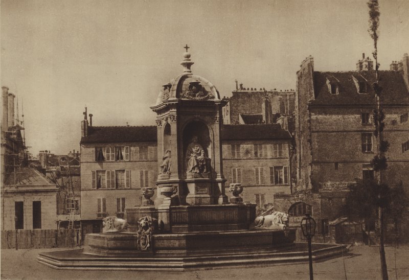 Place Saint-Sulpice v roce 1853 (černobílá fotografie) od (after) French Photographer