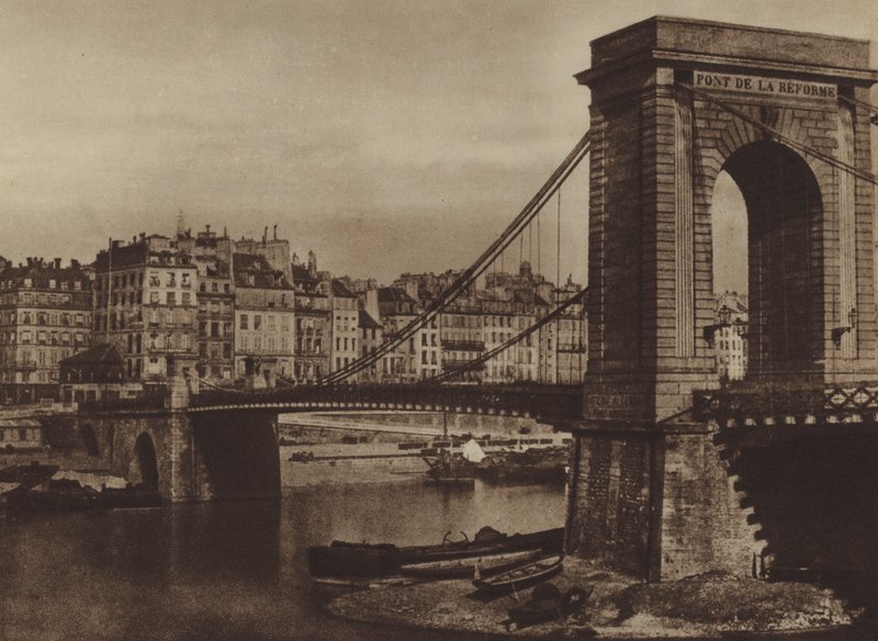 Pont Louis-Philippe, most reformy během revoluce v roce 1848 (černobílá fotografie) od (after) French Photographer