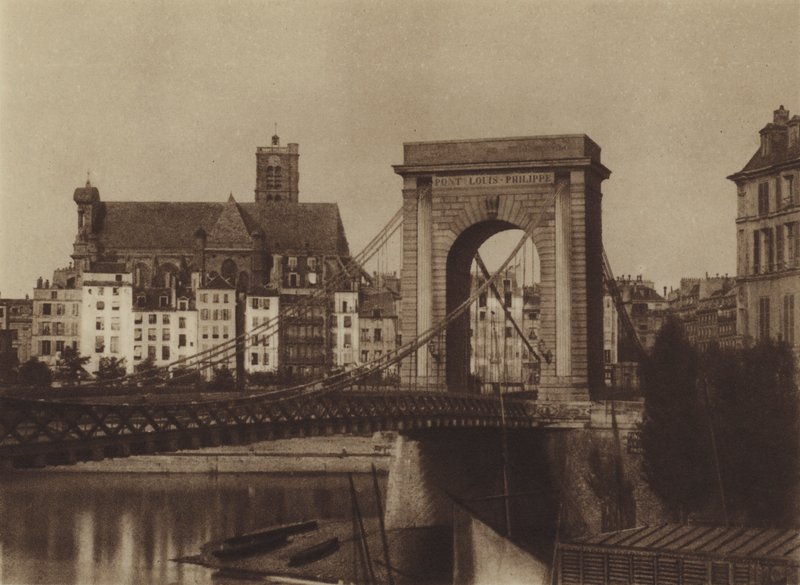 Pont Louis-Philippe směrem k pravému břehu (černobílá fotografie) od (after) French Photographer