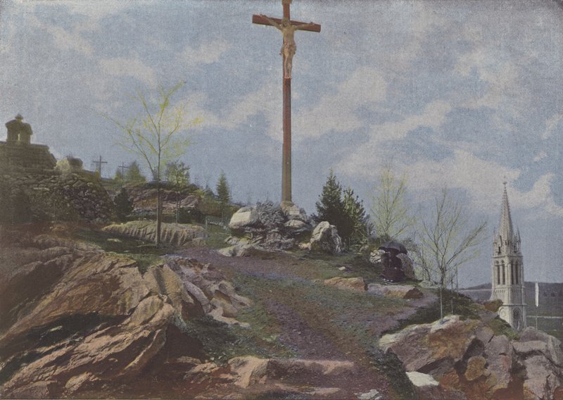 Lourdes, Le Calvaire (barevná fotografie) od (after) French Photographer