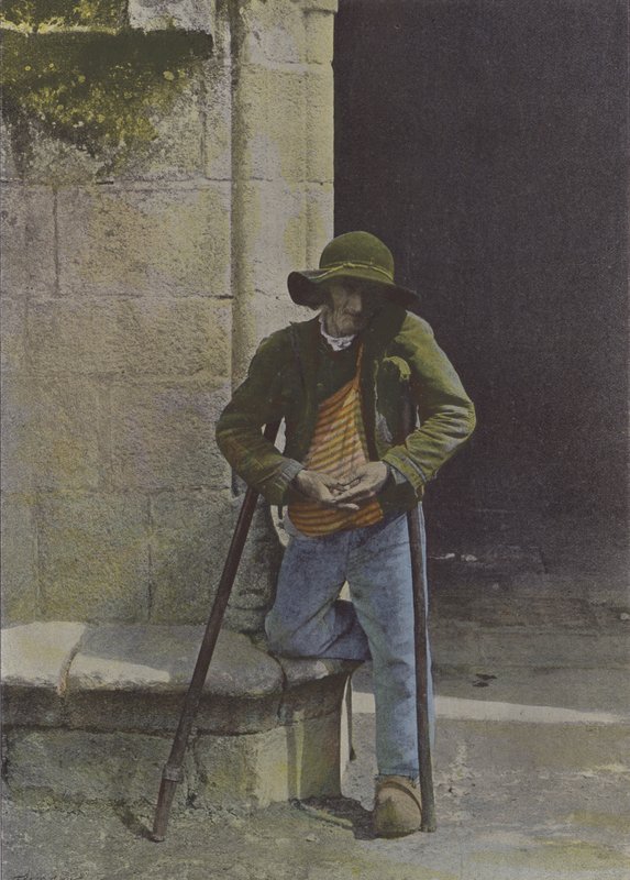 Bretonský žebrák (barevné foto) od (after) French Photographer
