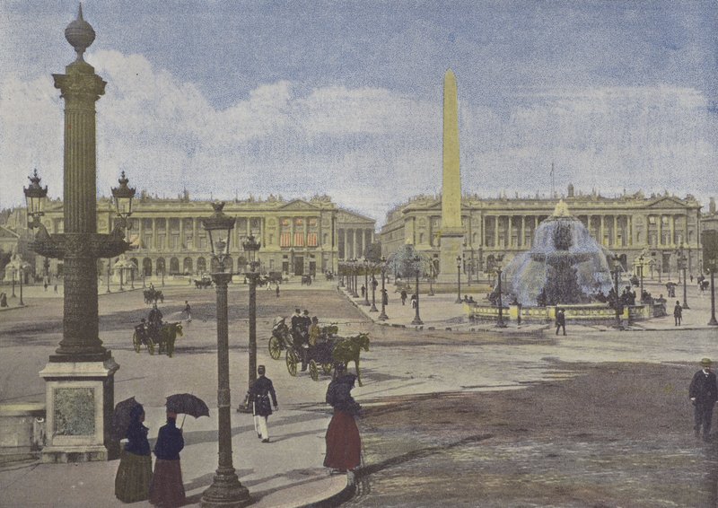 Paříž, Place de la Concorde (barevné foto) od (after) French Photographer