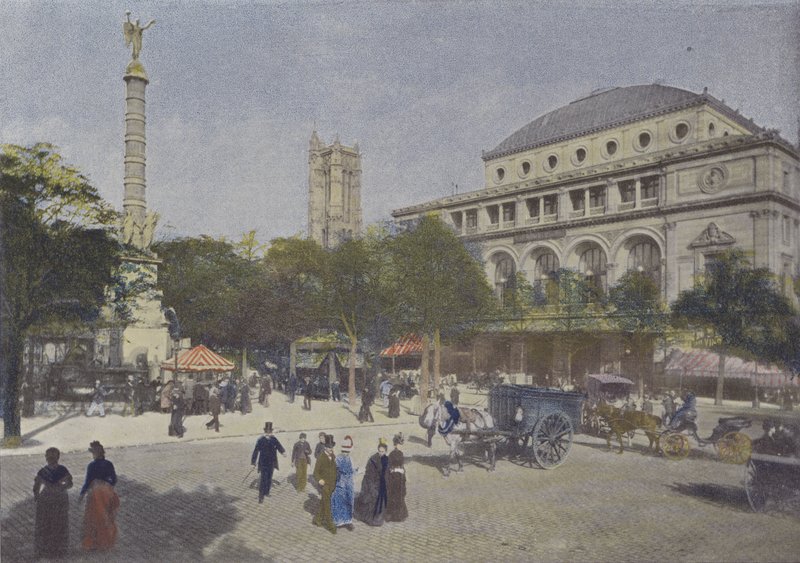 Paříž, Place du Chatelet (barevné fotografie) od (after) French Photographer