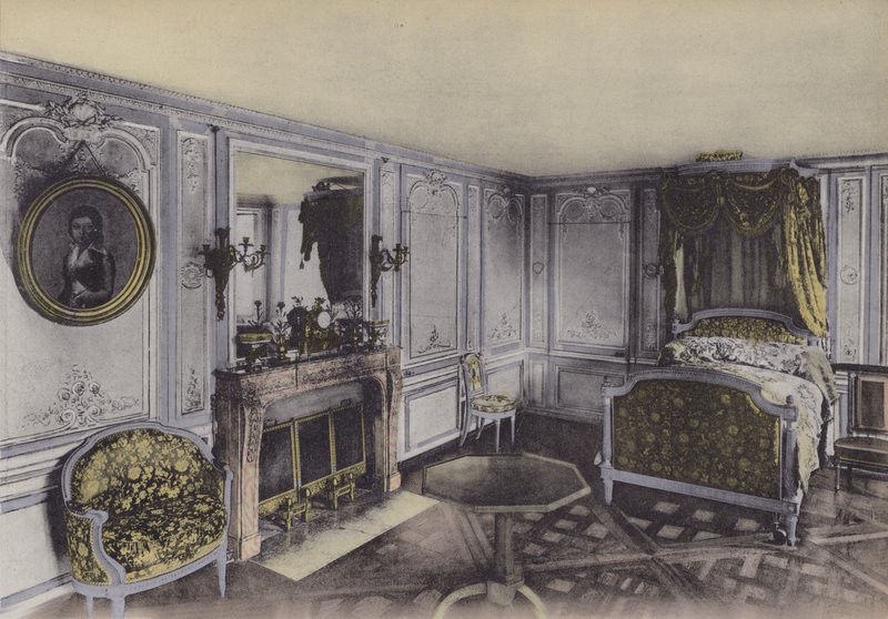 Petit Trianon, Chambre de Marie-Antoinette, Little Trianon, Marie-Antoinette Ložnice (barevné fotografie) od (after) French Photographer