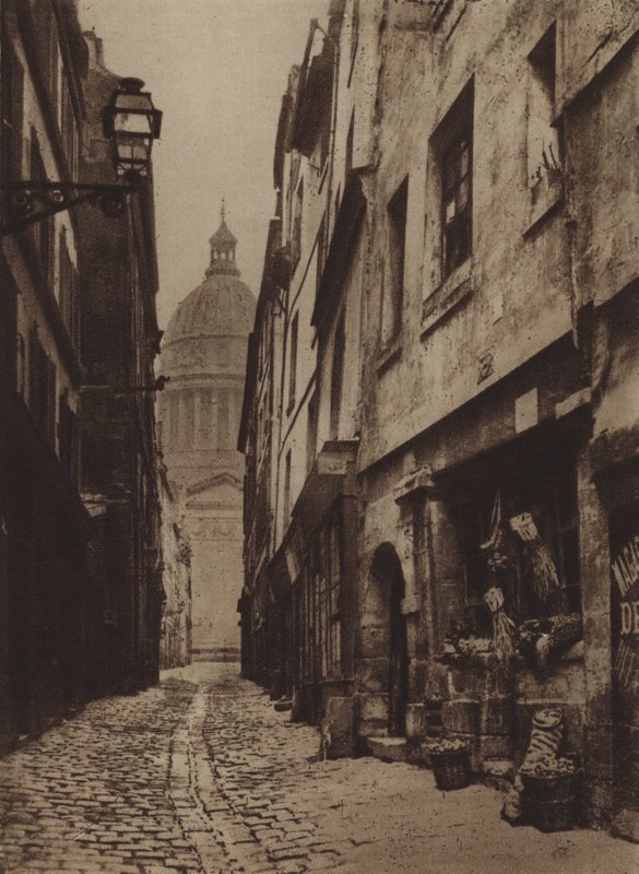 Rue des Carmes a Rue Valette (černobílá fotografie) od (after) French Photographer