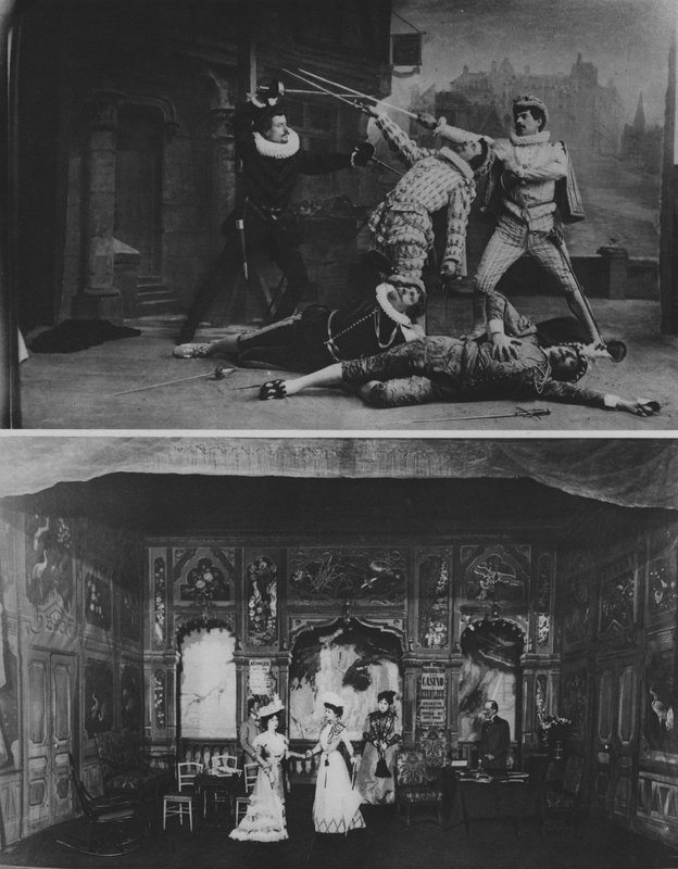 Dvě scény z populárních úspěchů (černobílá fotografie) od (after) French Photographer