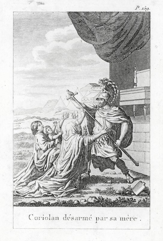 Coriolanus odzbrojený svou matkou (rytina) od (after) French School