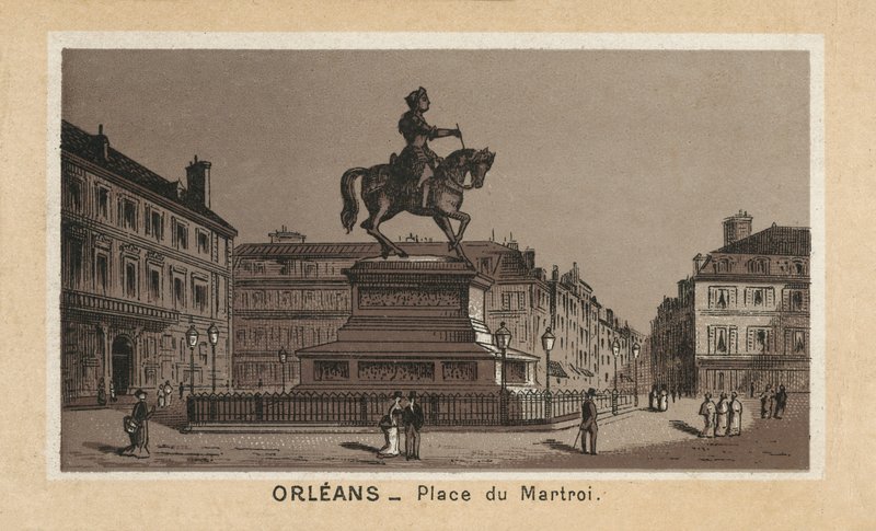 Orleans: Place du Martroi (litografie) od (after) French School