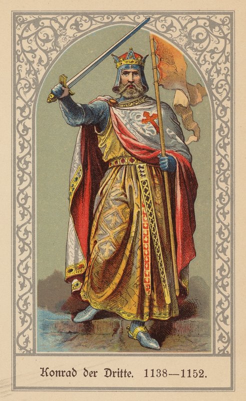 Konrád III, císař Svaté říše římské (barevná litografie) od (after) German School