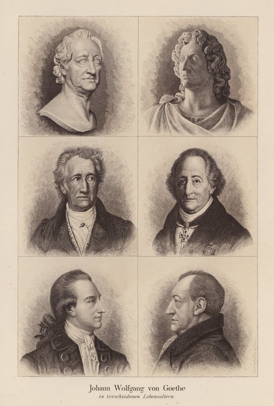 Johann Wolfgang von Goethe, německý básník a dramatik (litografie) od (after) German School