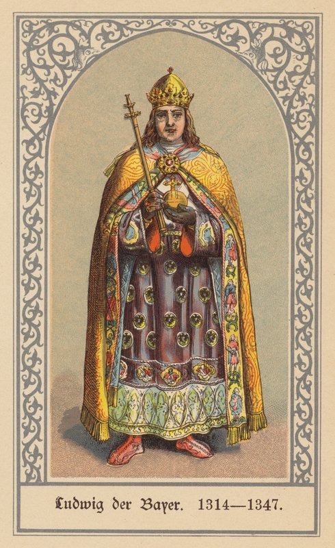 Ludvík IV., císař Svaté říše římské (barevná litografie) od (after) German School