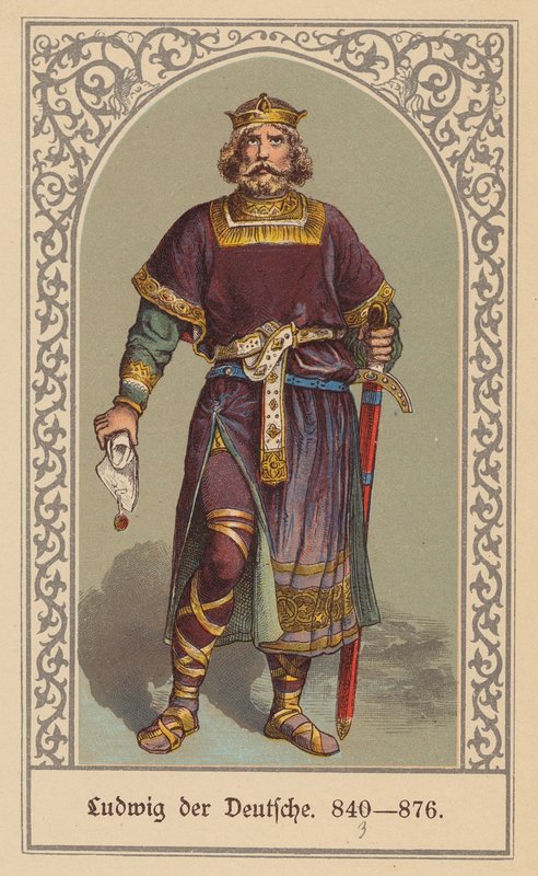 Ludvík Němec, východofranský král (barevná litografie) od (after) German School