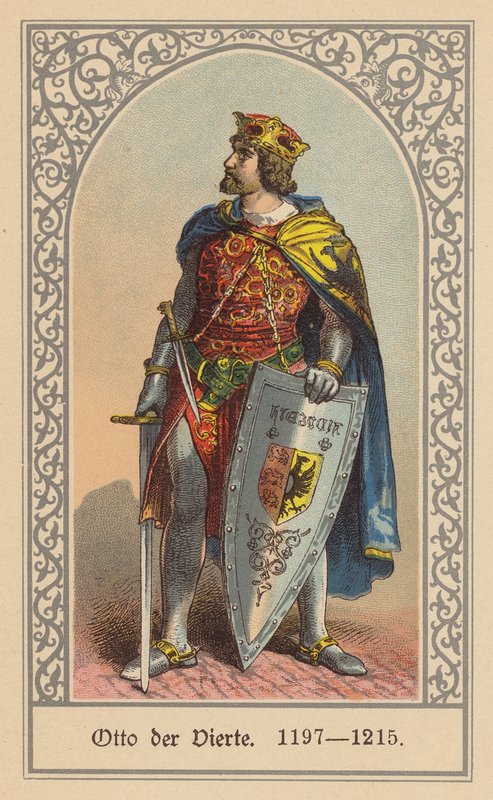 Otto IV, císař Svaté říše římské (barevná litografie) od (after) German School
