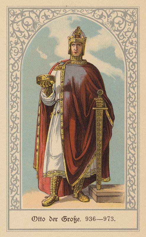 Ota Veliký, král německý a italský a císař Svaté říše římské (barevná litografie) od (after) German School